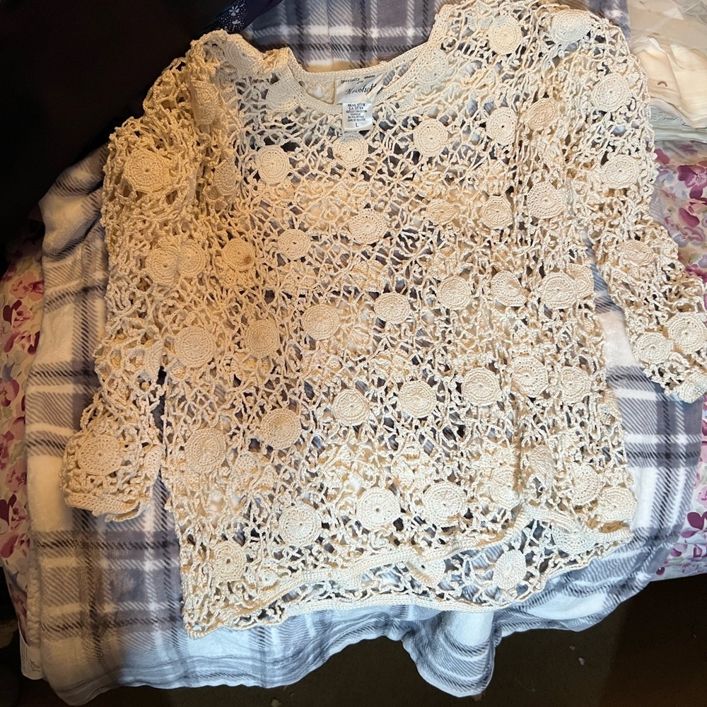 Kroshetta crochet vest woman’s Large vintage